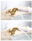 Elegante grifo for lavabo de baño con doble manija dorado y cromado con caño giratorio de 360 ​​​​°, grifo for lavabo de estilo clásico vintage for tocador o lavabo de baño, fácil instalación(Gold)