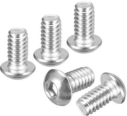 DTGN Tornillos De Cabeza De Botón Con Recess 1/4-20x1/2 - Paquete De 10 - Ideal Para Bicicleta De Carretera, Bicicleta De Montaña, Auto, Motocicleta - Acero Acabado Lavado