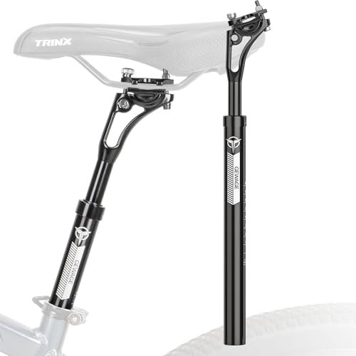 GEWAGE Gefederte Sattelstütze – Aluminium Federsattelstütze, einstellbare Federung, Stoßdämpfend, Kompatibel mit 27.2/30.9/31.6 mm Durchmesser, 400 mm Länge – ideal für MTB und Trekking (Φ27.2mm)