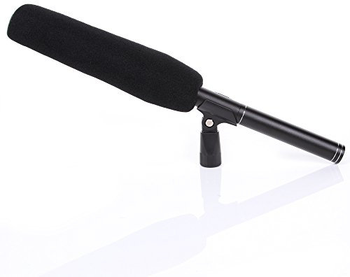 Microfono MIC a Condensatore Super Uni Direzionale per Interviste a Lunga Distanza, Registrazione in Studio Portatile a Breve Distanza, Nero