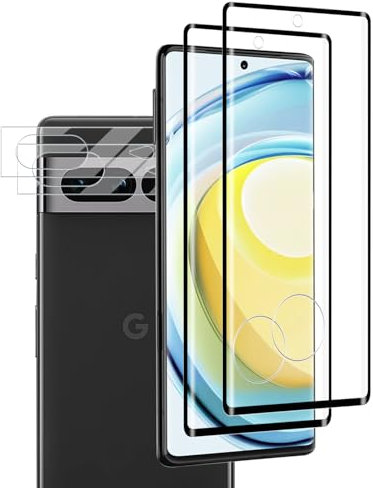 VideoSecu 2+2 Stück für Panzerglas für Google Pixel 7 Pro Kamera Schutzfolie, 9H Härte HD Blasenfreie Gehärtetes Glas Displayschutzfolie - 100% Touchgenauigkeit, Kratzfest, Vollständige Abdeckung
