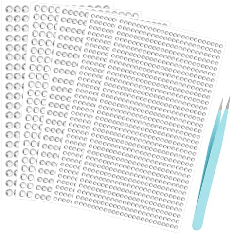 Vicloon Strass Autocollants, 2542 Strass Auto-Adhésifs, Autocollants en Paillettes avec Pincettes, Strass Autocollant Diamant Gem Cristal Acrylique pour Visage Maquillage Ongles DIY Décoration