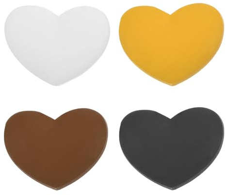 YELARXI Racchetta da tennis antivibrante in morbido silicone ammortizzante, adatta per corde di racchette da tennis, a forma di cuore (nero/bianco/marrone/giallo, 4 pezzi)