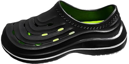 2026 scarpe da chef zoccoli antiscivolo lavoro traspirante suola morbida non si stanca. Indossare sandali da guida da spiaggia sulle pantofole esterne, Nero , 38 2/3 EU
