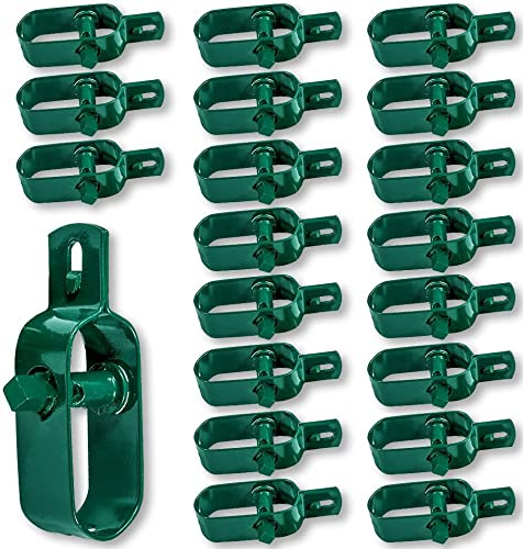 Amagabeli Garden Home 20 Piezas Tensor de Alambre 2# 95MM, Tensores para Malla de Alambre de Acero Galvanizado, Tensor de Alambre con Trinquete para Tela Metalica, Vallas, Emparrados, Jardin (Verde)