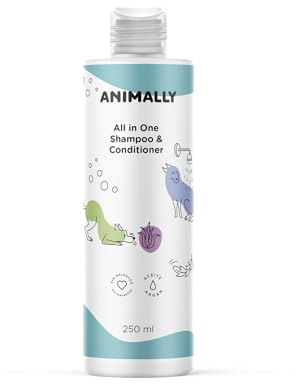 Animally All in one Shampoo & Conditioner 250ML Champú con acondicionador para perros y gatos. Champú sin sulfatos, parabenos ni siliconas. Vegano.