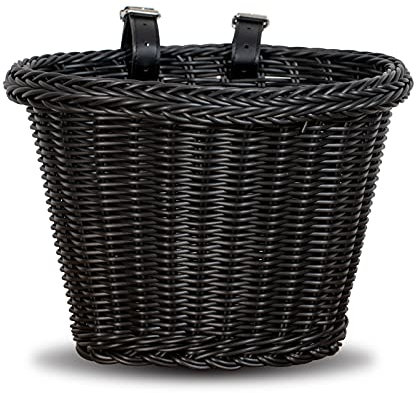 EIRONA Fahrradkorb für 12 14 16 18 20 Zoll Fahrrad, Vorderer Lenker Aufbewahrungskorb für Mädchen & Jungen, Wasserabweisender Kinderfaharrad Korb, Fahrradzubehör，Schwarz