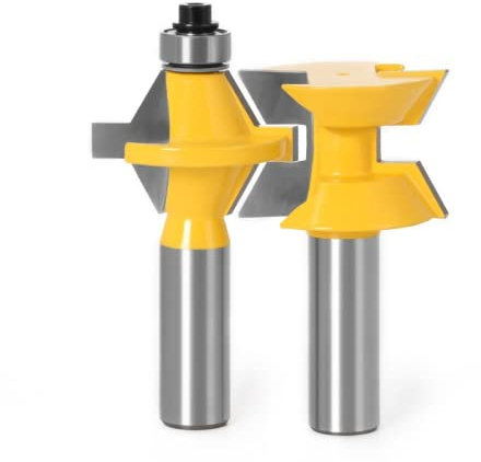 2pcs 120 Degree Lock Miter Finger Joint Router Bits Set 8mm 1/2'' Shank Milling Cutters For Wood Plywood MDF Woodworking Tools,8mm Shank