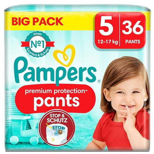 Pampers Premium Protection Pants Size 5, 36 Nappies, 12 kg - 17 kg (Alte Version)