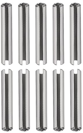 DTGN M1.5 x 10mm(DxL) Scanalato Molla Perno - 20pz - Ottimo per Casa Macchina Fissaggio - 304 Inox Acciaio Molla Tassello Tensione Rotolo Perno - Argento
