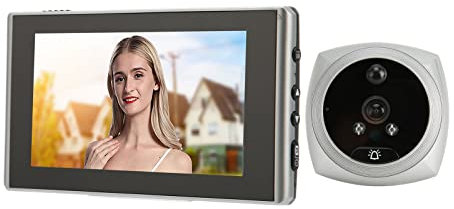 Caméra Judas Annulaire 1080P, Sonnette Numérique Intelligente avec écran de 4,5 Pouces, Vision Nocturne Couleur, Détection du Corps Humain, Visionneuse de Porte, Caméra Judas