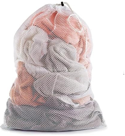 Sacco per la biancheria con coulisse, grande, 90 x 60 cm, rete per la biancheria, lavabile in lavatrice, riutilizzabile, per lavatrice, biancheria intima, biancheria per bambini, calze