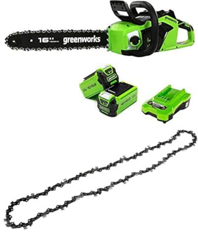 Greenworks Tronçonneuse à Batterie avec Moteur Sans Balais,2 Batteries 40V 2Ah, Chargeur-GD40CS18K2X + Greenworks 40cm Chaîne