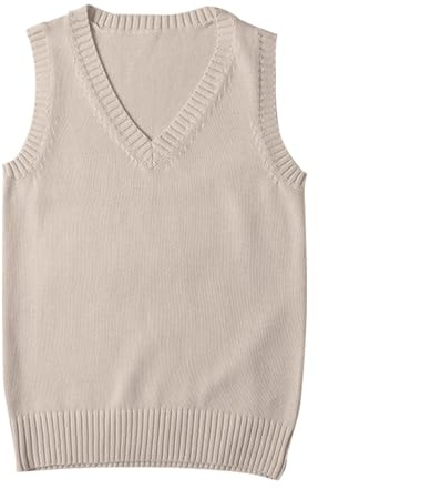 Camicetta casual tunica da donna canottiera gilet top da donna scollo a V per tutti i giorni casual tinta unita maglione gilet spaghetti top, Beige, XL
