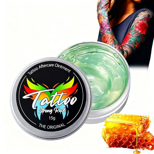 Tattoo Gel for Sensitive Skin, Tattoo Aftercare Ointment for Color Enhancement, Hydrating, Nourishing, Natural Tattoo Cream with Beeswax & Vitamin E, Body Moisturiser for New & Old Tattoo, 15g