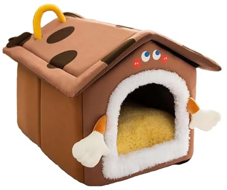 Lit Caverne pour Chat - Maison d'animal De Compagnie Fermée pour l'hiver - Nid d'animal De Compagnie pour Temps Froid | pour Chien Chat Lapin Petits Animaux Chambre Salon Balcon Hiver Noël