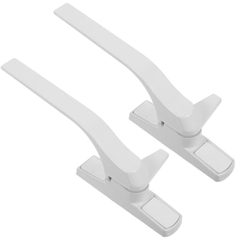 DOITOOL Manija para Ventana Abatible Derecha Blanca 2 Piezas Herraje de Bloqueo Seguro Antideslizante Manija Corrediza para Puertas y Ventanas Accesorio para Reemplazo y Uso DIY
