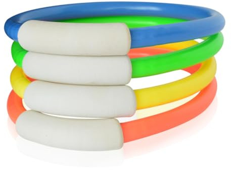 MUSISALY 4pcs Underwater Swimming Rings for Diving Pool Rings Set Sturdy for S Pool Play and Swimming Games