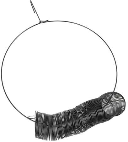 Omabeta Large Capacity Hanging Wreath Bird Feeder for Garden Outdoor, Carbon Steel Portable Peanut Bird Feeder with Hanging Hook for Wild Birds,Squirrels (Black)