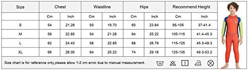 FEOYA Kinder Neopreneanzug Badeanzug Mädchen Schwimmanzug Einteiler Unisex 2.5MM Tauchanzug UV-Schutz Langarm Wetsuit für Wassersport-Orange-3-4 Jahre Alt