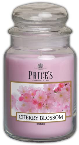 Price's - Vela en tarro grande de flor de cerezo - Dulce, deliciosa fragancia de calidad - Aroma de larga duración - Hasta 150 horas de tiempo de combustión