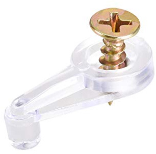 uxcell Glass Retainer Clips Kit, 1inch Cabinet Glass Door Clips Holder with Screws for 4mm Cabinet Door, Window, Mirrors, 20Set (Clear)