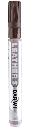 DARWI - DA0420013810C - Marcatore per cuoio - colore Cacao - Punta 2 MM - 6 ML - DARWI LEATHER - Colore per cuoio morbido- Hobby Creativi - Attività manuale - Bricolage