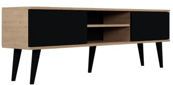 Petits-meubles Meuble TV 160 cm Toronto - Noir et Bois