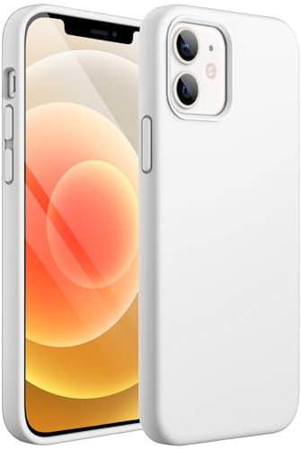 JETech Silicone Case for iPhone 12 Mini 5.4-Inch, Silky-Soft Touch Full-Body Protective Phone Case, Shockproof Cover with Microfiber Lining (White)