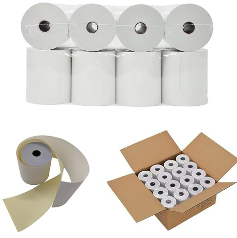 VIECAM (32 Rolls) 2-Ply Carbonless 3 x 95' White/Yellow Receipt Paper for Restaurants & POS Cash Registers | Compatible with Star Micronics SP700, SP2000, UP389, Omni 480, TMU 220, TMU 250, and More