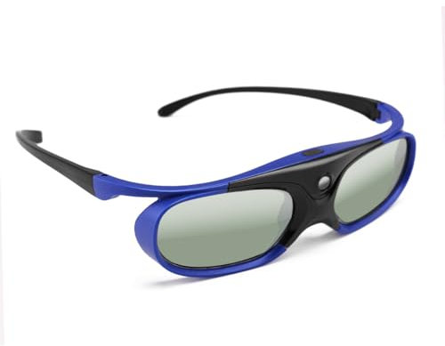 3D-Brille, ONEVER wiederaufladbare 3D-Aktiv-Shutter-Brille für alle DLP-Link-3D-Projektoren, wiederaufladbare 3D-Brille, kompatibel mit Acer ViewSonic BenQ Optoma Viewsonic DLP-Projektor