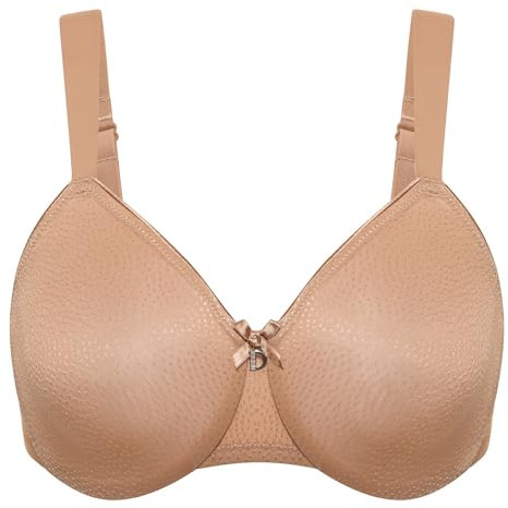 Delimira Women's Minimiser Bra Full Coverage Smooth Support Underwired Bras Minimizer Bra Barely Buff 38E