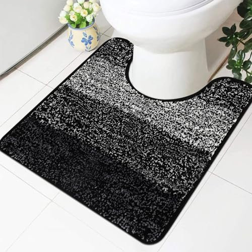 Famibay Toilet Pedestal Mat Only WC Toilet Rug Non Slip Super Absorbent U Shape Bath Mat Microfiber Soft Washable Bathroom Floor Rug