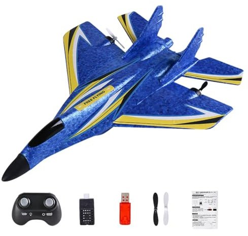 Générique Avion télécommandé, Avions RC pour | Avion RC à lumière LED | Jouet d'avion éducatif d'extérieur, Jouet Volant RC étanche 2.4Ghz pour Adultes débutants