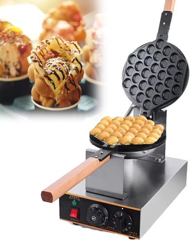KYZTMHC Piastra per Waffle a Bolle Commerciale, 1400 W ad Alta Potenza, Piastre in Alluminio pressofuso antiaderenti, Temperatura Regolabile (50-250 ℃), Resistente per Uso intensivo
