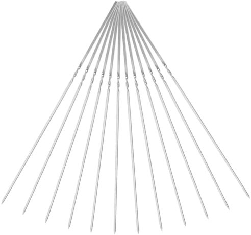 VINTORKY 20 piezas Pinchos Inoxidable Reutilizables para Barbacoa Brochetas de Alta Temperatura para Asar Carne y Verduras