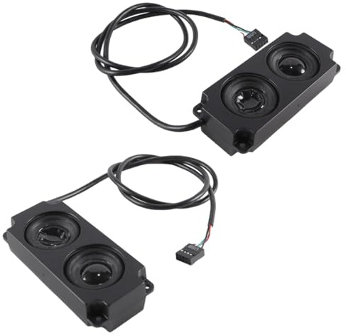 Ausi Altavoz de escritorio con puerto USB interno de 9 pines para placa base, audio estéreo, subwoofer, minialtavoces duales.
