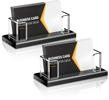 Msiud 2 Soporte Tarjetas Visita Acrílico Transparente 60-80 Tarjetas Ferias