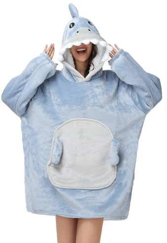 Manta Sudadera Sherpa Oversize con Mangas y Capucha Panda Manta Sofá Portátil Unisex Hombre Mujer Regalo Invierno