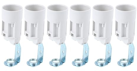 ASAKKURA 6 Unidades de Portalámparas Base E14 de Metal para Lámparas de Vela y Salón, Soporte Roscado para Montaje en Interiores y Exteriores