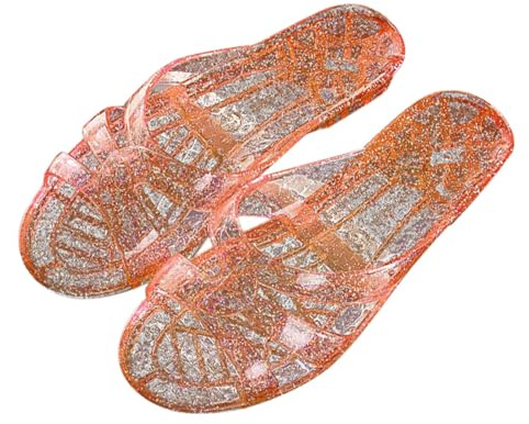 Uwdiohq Ciabatte Da Donna In Plastica Trasparente Con Tacco Gomma Coreana Per Interni Ed Esterni, Stampaggio Giornate Estive Infradito Piscina Ciabatta Elegante Casa Estive Mare Comode
