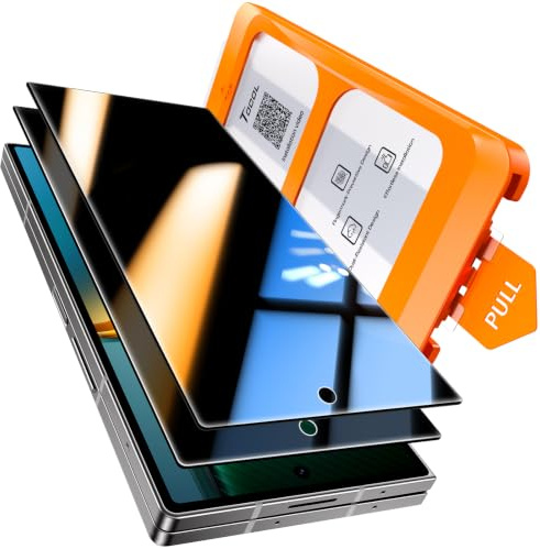 TOCOL Privat Skärmskydd för Samsung Galaxy Z Fold 8 Ultra | Enkel Installation, 25° Integritetsskydd, Dataskydd, Härdat Glas 9H+, Militärklassat 8 fots Skydd, Reptålig, 2 Stycken