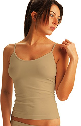 SENSI' Débardeur Femme Caraco Top Fines Bretelles perspirante Microfibre bactériostatique sans Coutures Made in Italy