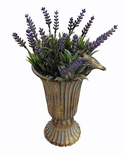 GMMH Copa de ánfora, jarrón decorativo, jarrón de flores, de metal antiguo, vintage, decoración retro (dorado)