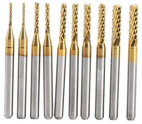 KSTE 1mm fräser, 2 Stück x 5 Größen Schaftfräser, Fräser Schneidespitzen Frässtifte Werkzeugdurchmesser 1MM 1,5 mm 2MM 2.5MM 3MM Parts Kit