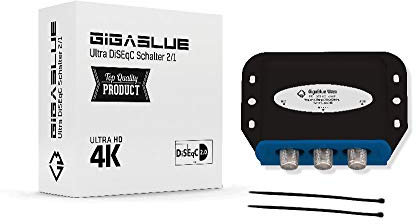 1x DiseqC Schalter Switch 2/1 mit Wetterschutzgehäuse GigaBlue Ultra DiSEqC Schalter 2X SAT LNB 1 x Teilnehmer/Receiver für Full HDTV 3D 4K UHD + 3 x F-Stecker 2X Kabelbinder …