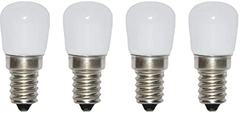BesYouSel 2W LED Refrigerator Bulb E14 LED Refrigerator Light Bulb 15W Equivalent 6000K Daylight White 110V Lamp for Freezer Oven Microwave Lighting, Home Lighting, Pack of 4
