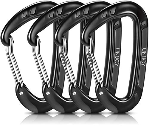 Heavy Duty Carabiner Clips Lightweight - Small D Ring Clips for Outdoor Camping Hammock Hiking Backpack Keys Dog Leash