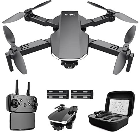 tech rc Dron Con Cámara 1080P, WiFi FPV, Dron Plegable Profesional Con Control Remoto de 4 Rotores, Modo Sin Cabeza, Vuelo Ruta Personalizada, Operación Simple, Adecuado Para Principiantes y Jovenes