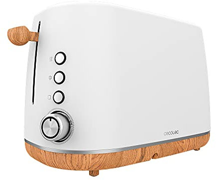Cecotec Digital Toaster TrendyToast 9000 Black Woody mit 2 extra breiten Langschlitzen (Weiß)